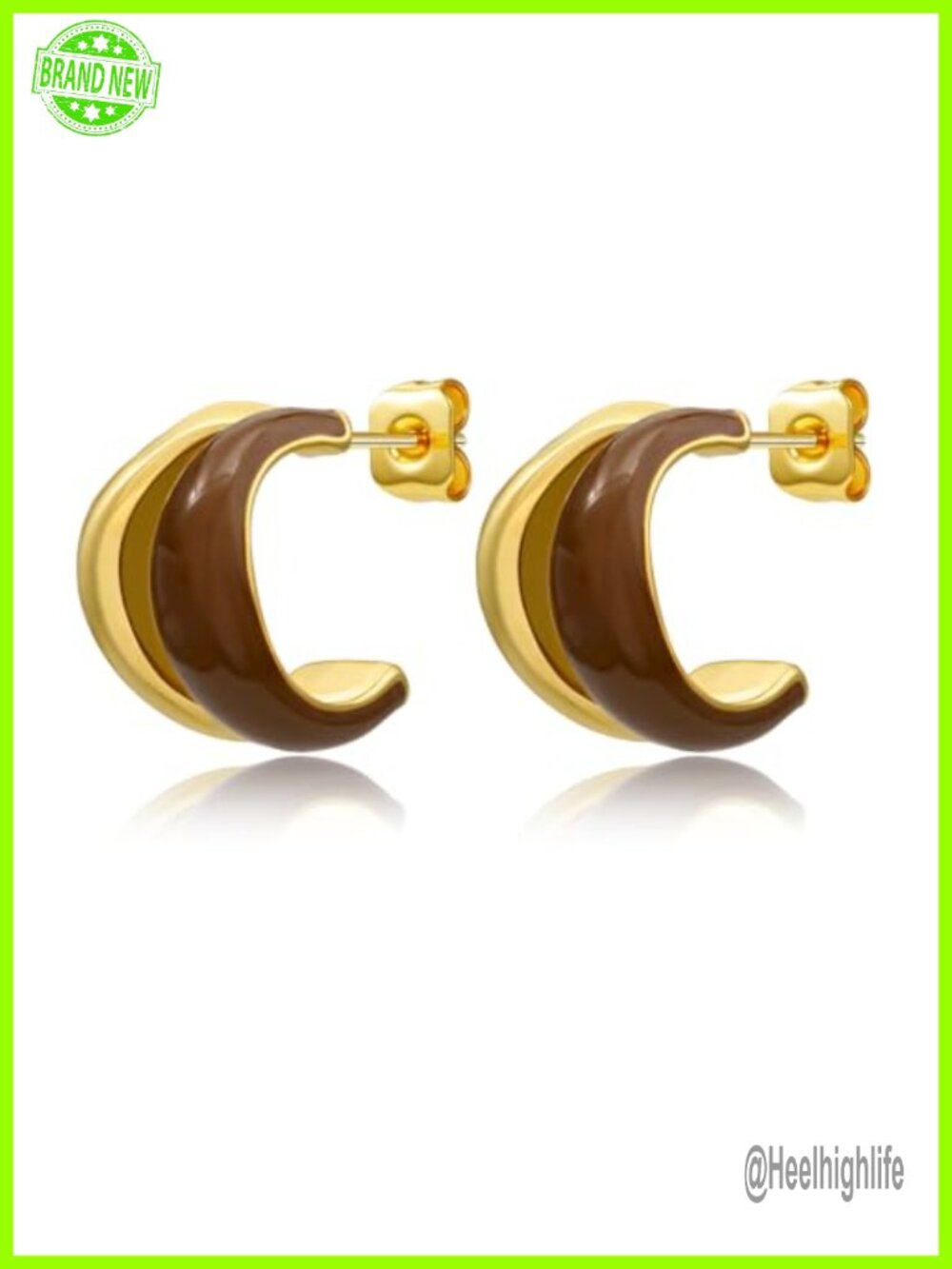 18K Gold Plated Hoop Earrings Vintage Retro Jewelry Gift